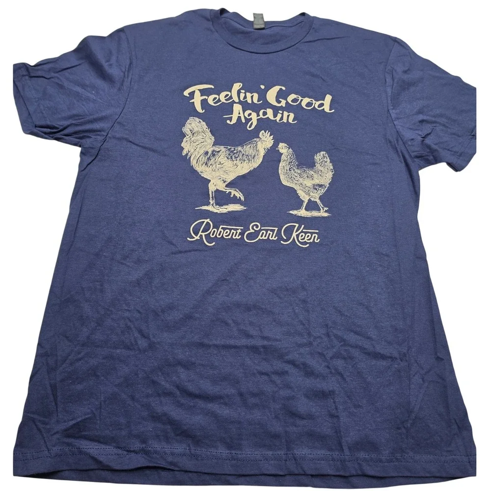 Robert Earl Keen Feelin Good Again T-Shirt Navy Blue Unisex Large Gildan Tee